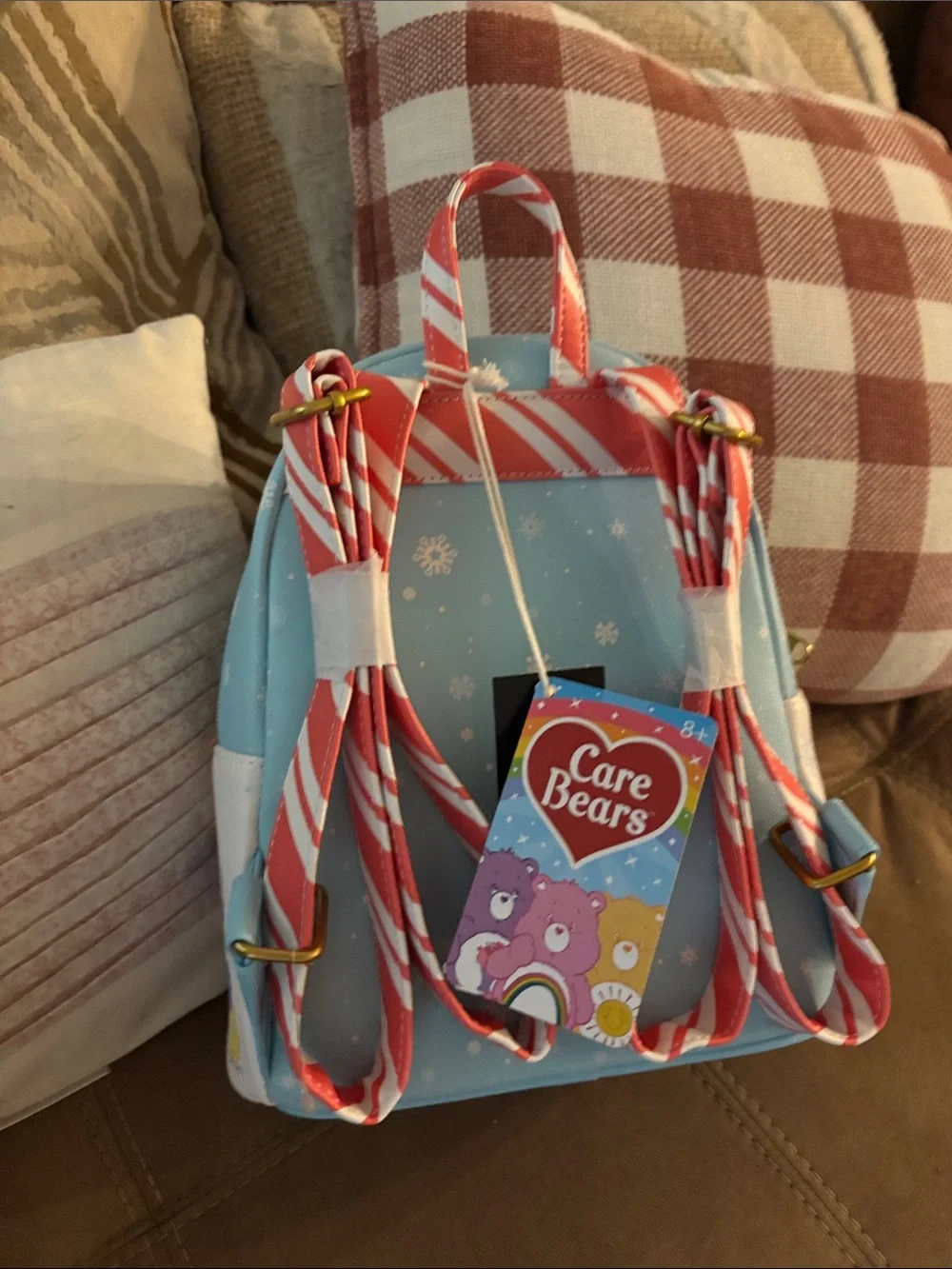 Loungefly Care Bears Blue White Christmas Mini Backpack